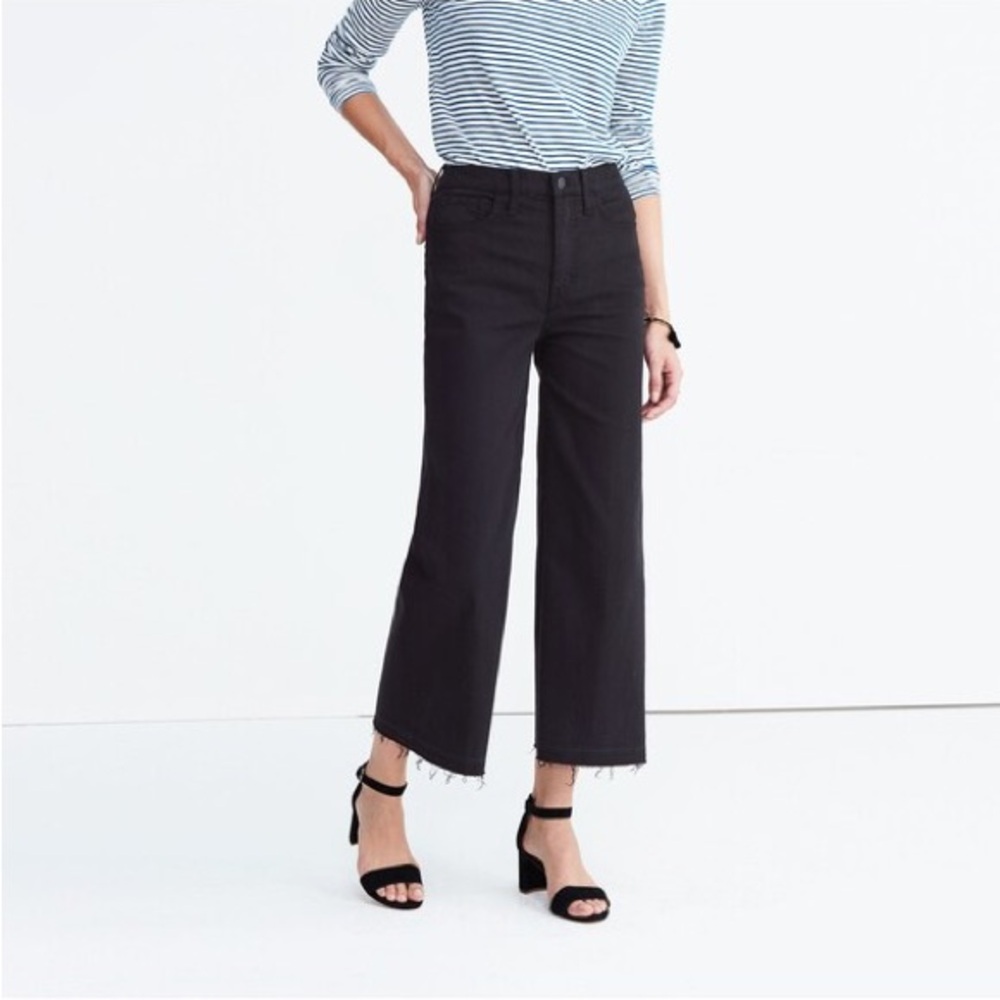 Madewell Wide Leg Crop Black Women's Jeans